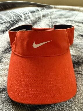 Nike Orange and Black Adjustable Visor with White Swoosh